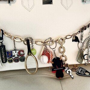 NYC Tennis Baseball Devil Key Chain Swag Purse Decor Fashion Trendy Bag Chain